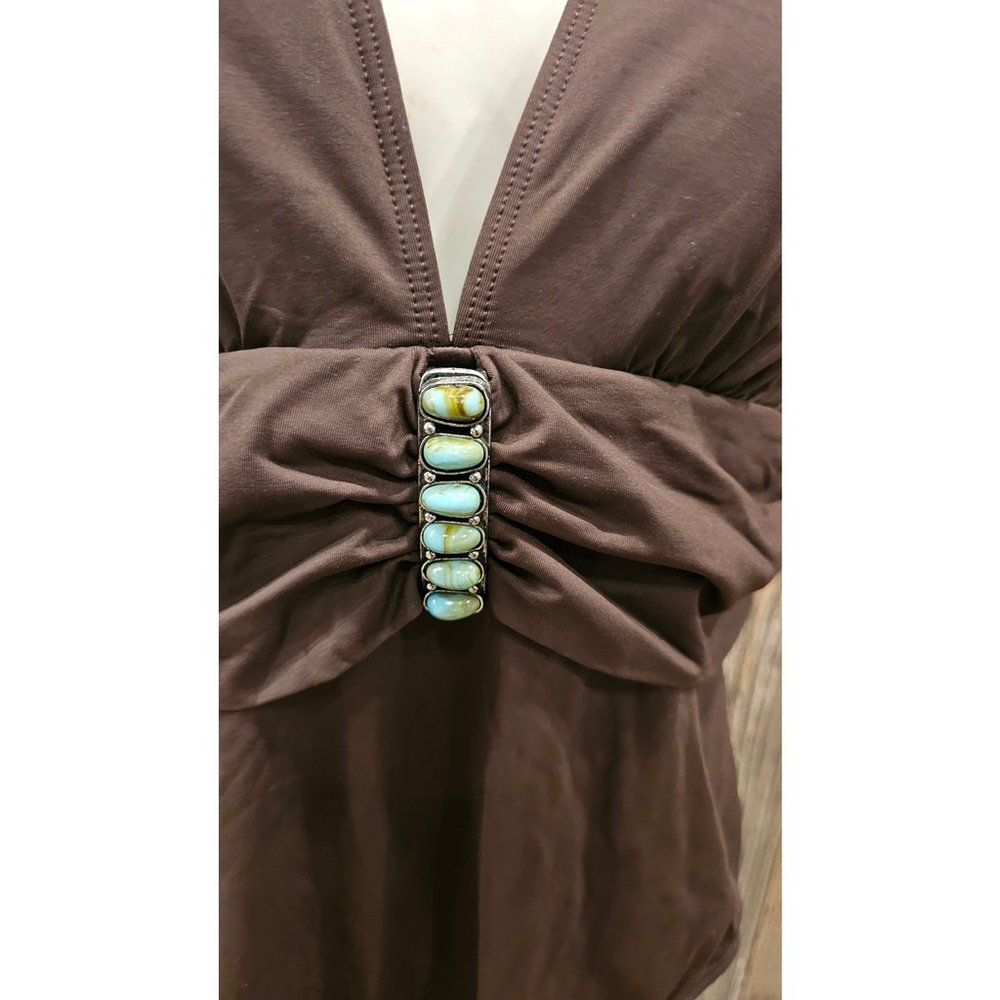 Lauren Ralph Lauren Brown One Piece Size 14 Embellished - Picture 3 of 8